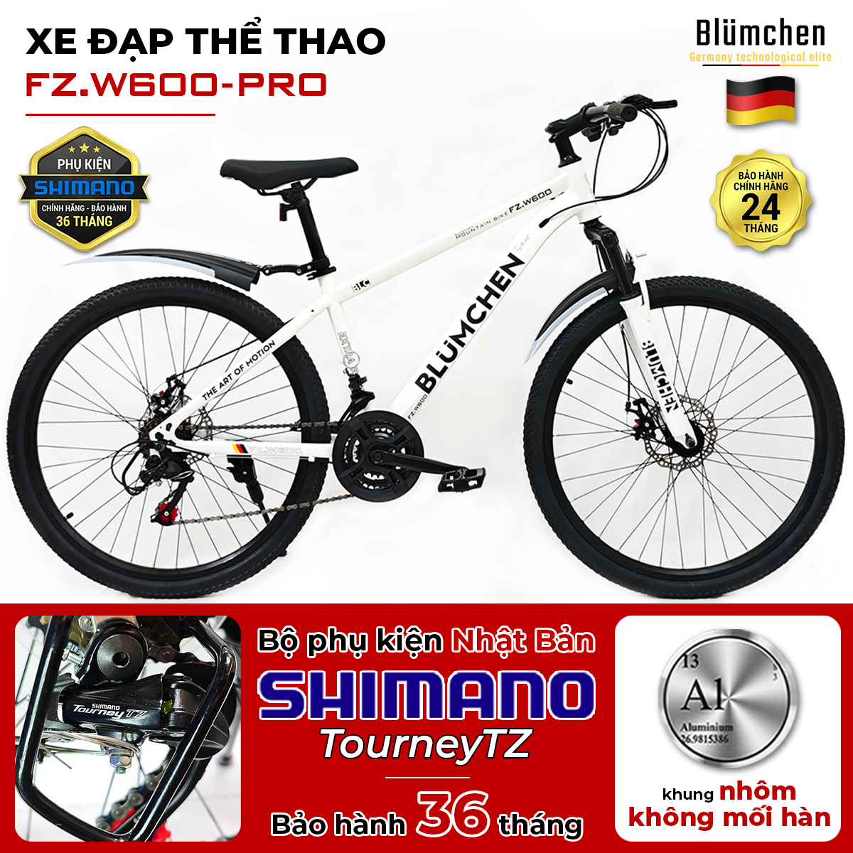Xe đạp khung nhôm cao cấp : W600PRO
