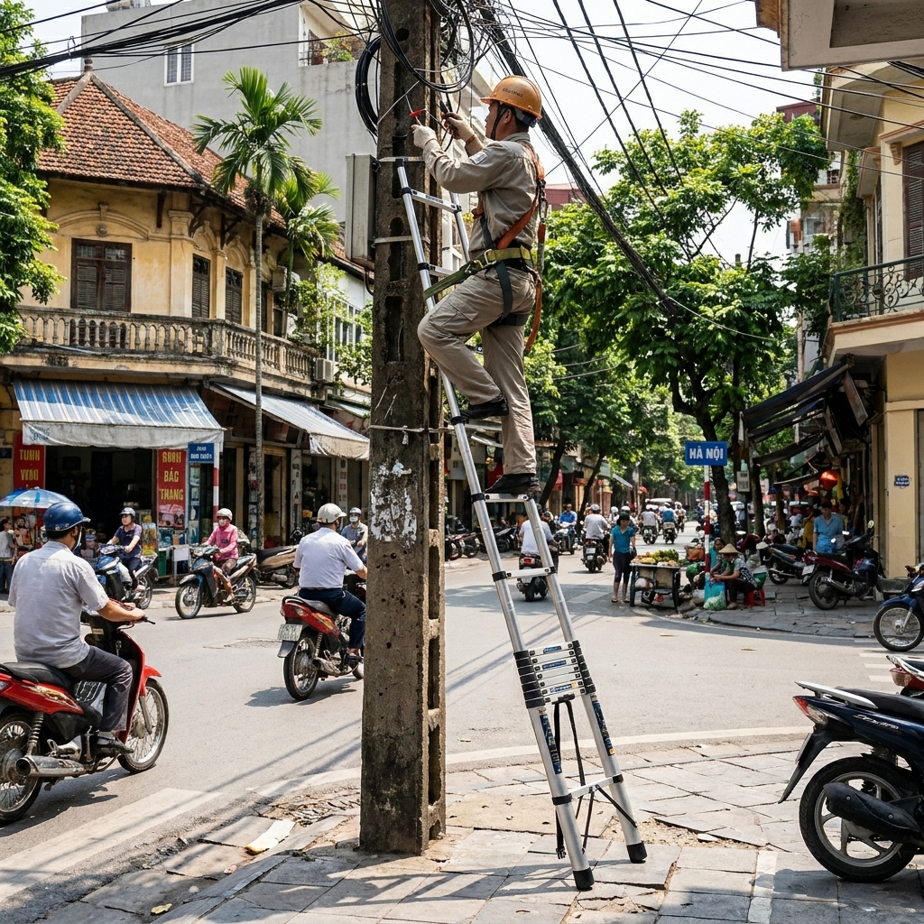 Thang nhôm cho thợ điện cần đảm bảo tiêu chí gì?