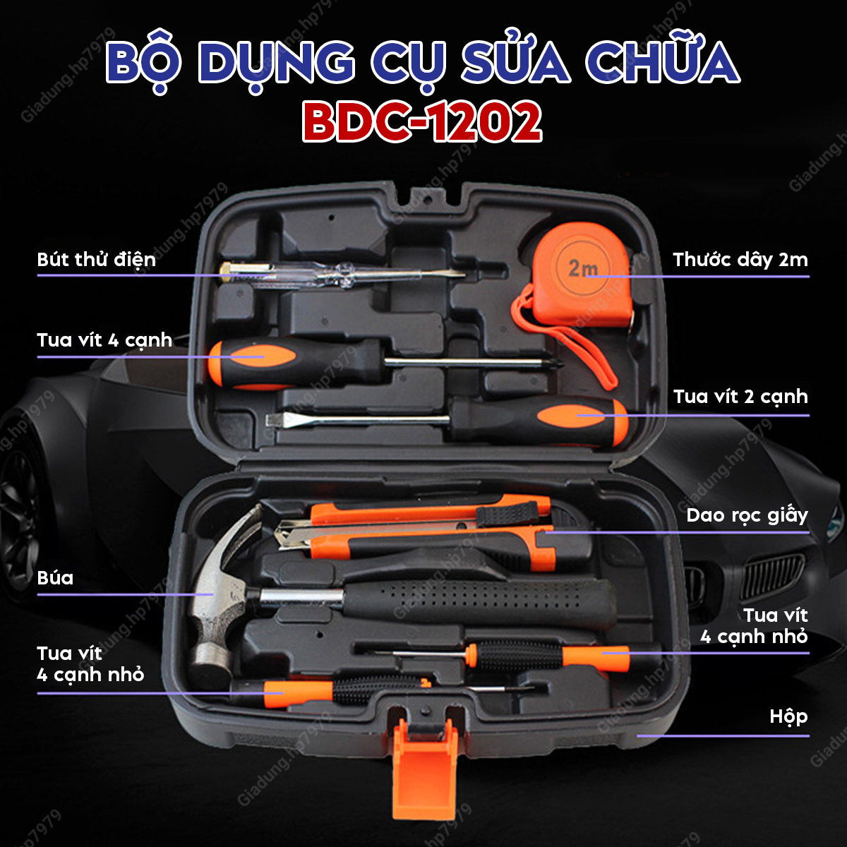 Bộ dụng cụ sửa chữa đa năng 8 món chuyên nghiệp