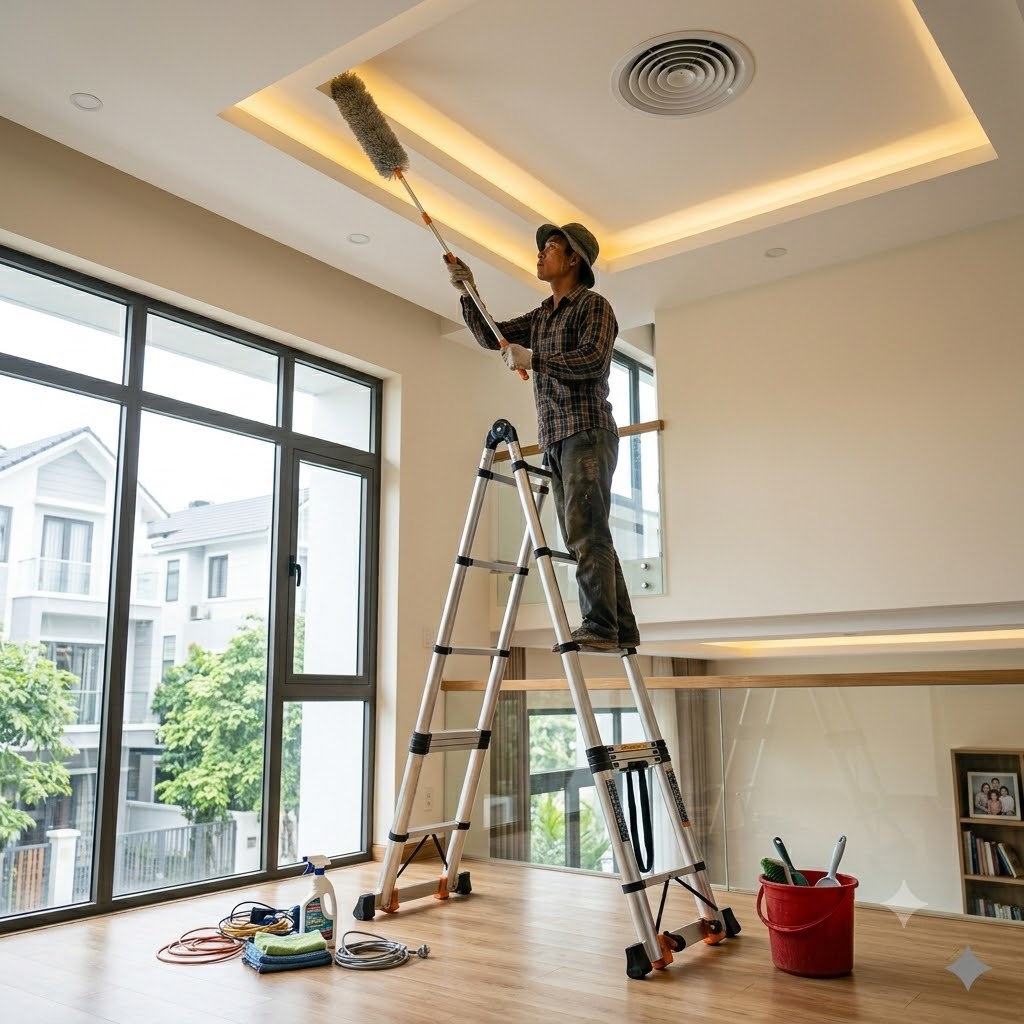 🏡 ĐỂ CÔNG VIỆC GIA ĐÌNH KHÔNG CÒN LÀ GÁNH NẶNG – BÍ QUYẾT TỪ CHIẾC THANG NHÔM RÚT THÔNG MINH!