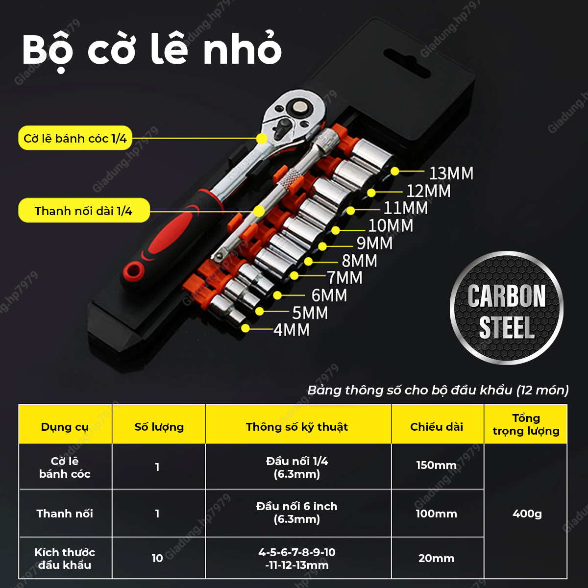 Bộ công cụ sửa chữa cầm tay 12 món chuyên nghiệp-Bộ dụng cụ cỡ nhỏ