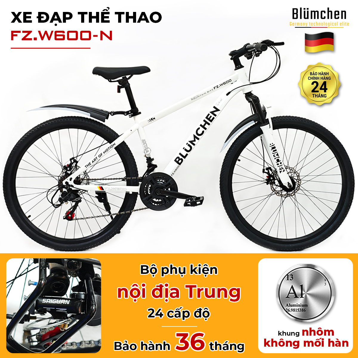Xe đạp khung nhôm tiêu chuẩn : W600N