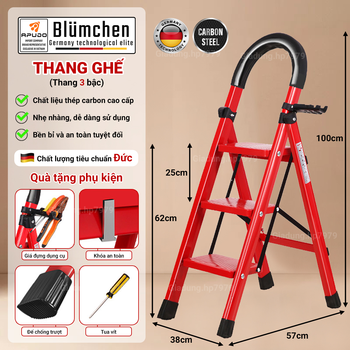 Thang ghế gấp đa năng - 3 bậc