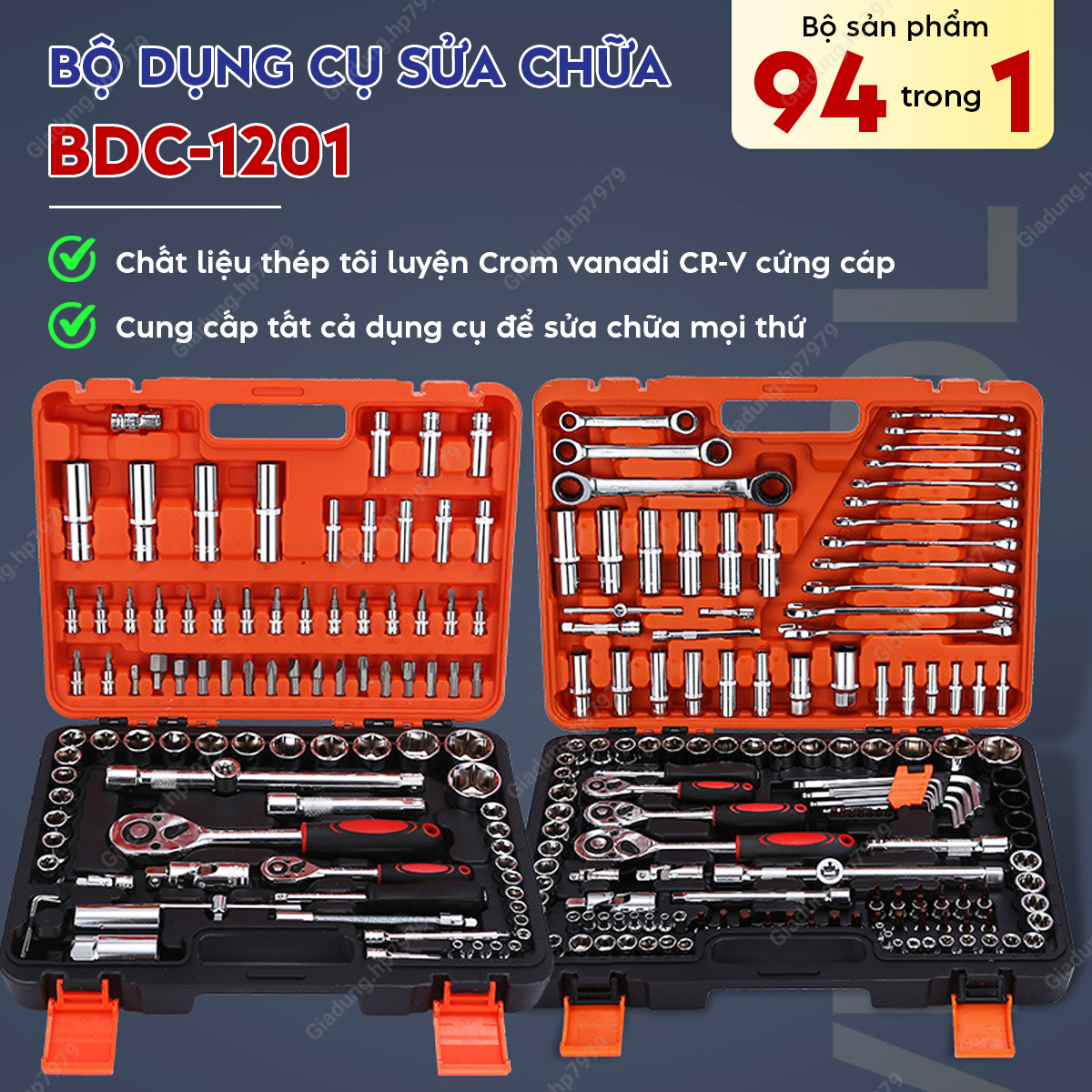 Bộ dụng cụ sửa chữa đa năng 94 món chuyên nghiệp